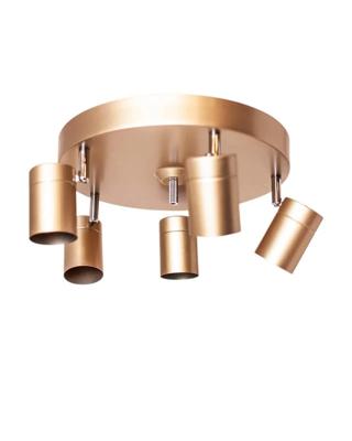 Plafondspot goud rond met 5 GU10 fittingen By Rydens Correct 30 cm