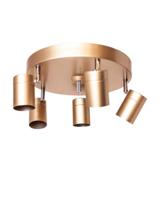 Plafondspot goud rond met 5 GU10 fittingen By Rydens Correct 30 cm