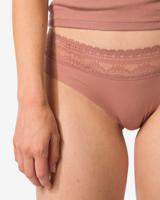 HEMA Dames brazilian micro met kanten tailleband lichtbruin (lichtbruin)