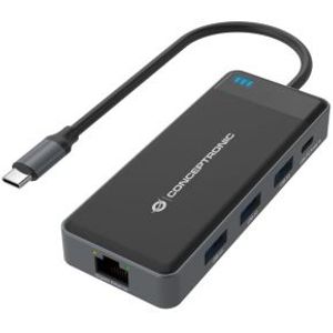 Conceptronic DONN14G notebook dock & poortreplicator Bedraad USB 3.2 Gen 1 (3.1 Gen 1) Type-C Grijs