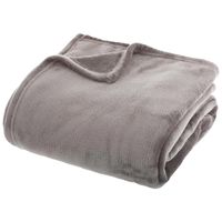 Fleece deken/fleeceplaid - betongrijs - 180 x 230 cm - polyester - bankdeken - thumbnail