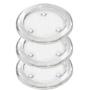 3x Ronde kaarsenhouders/kaars onderzetters van glas 11 cm