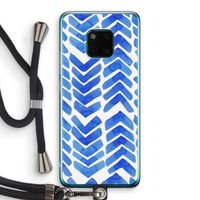 Blauwe pijlen: Huawei Mate 20 Pro Transparant Hoesje met koord