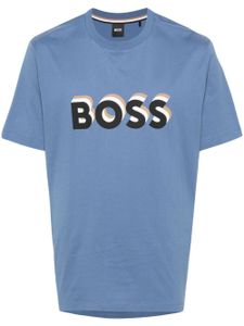 BOSS t-shirt en coton à logo - Bleu