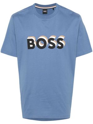 BOSS t-shirt en coton à logo - Bleu