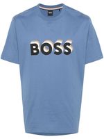 BOSS t-shirt en coton à logo - Bleu - thumbnail