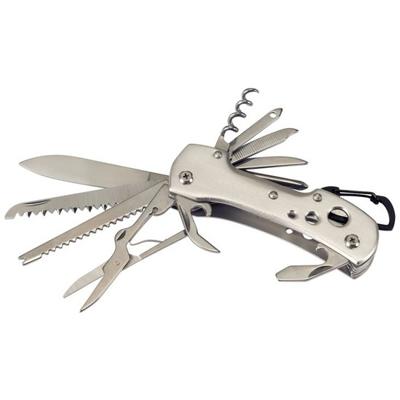 Zakmes met 12 functies - RVS - multitool - zilverkleurig - handige zakmessen - 10 cm