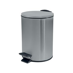 Spirella Pedaalemmer Cannes - zilver - 3 liter - metaal - L17 x H25 cm - soft-close - toilet/badkamer   -