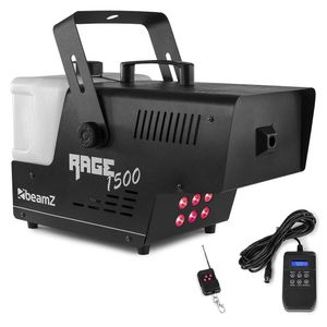 Beamz Rage 1500LED rookmachine met RGB licht & draadloze afstandsbediening