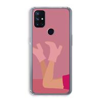 Pink boots: OnePlus Nord N10 5G Transparant Hoesje - thumbnail