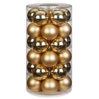 Kerstballen set - 30x stuks -  glas - goud - 6 cm - glans/mat - kerstversiering - thumbnail