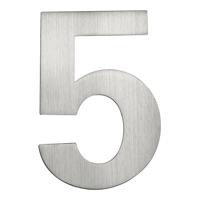 Huiscijfer 5 rvs mat 120 mm
