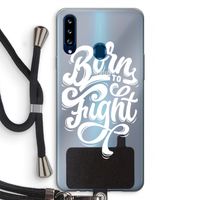 Born to Fight: Samsung Galaxy A20s Transparant Hoesje met koord