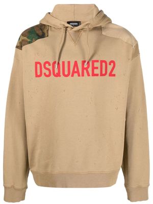 DSQUARED2 hoodie à logo imprimé - Marron