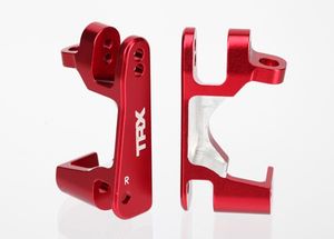 Caster blocks (c-hubs), aluminum, left & right (red-anodized) (TRX-6832R)