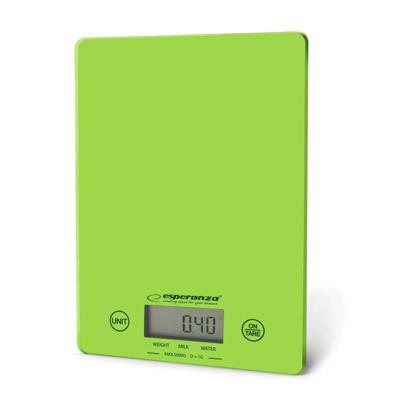 Esperanza EKS002G keukenweegschaal Elektronische keukenweegschaal Groen, Geel Aanrecht Rechthoek