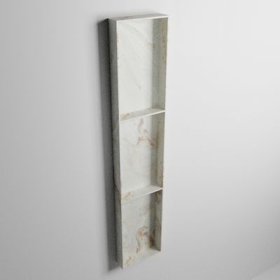 MONDIAZ EASY Nis 149,5x29,5cm in solid surface kleur Frappe. 3 vakken geschikt voor in- of opbouw