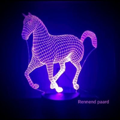 3D LED LAMP - PAARD - Ontwerp-zelf.nl