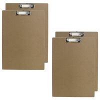 4x stuks clipboard/klembord houtkleur B4 formaat 28 x 39 cm - thumbnail