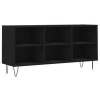 The Living Store TV-meubel - Zwart Bewerkt Hout/IJzer - 103.5 x 30 x 50 cm - Opbergruimte