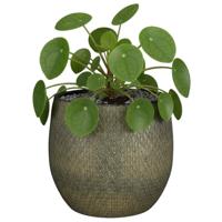 Mica decorations Bloempot / plantenpot Madeira - groen - terracotta - 32 cm - schubbenpatroon