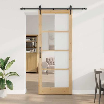 Schuifdeur Bruin 83 x 232 cm Hout en metaal