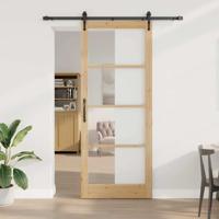 Schuifdeur Bruin 83 x 232 cm Hout en metaal Schuifdeur Bruin 83 x 232 cm Hout en metaal