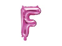 Folieballon Letter 'F' Donker Roze - 35cm - thumbnail