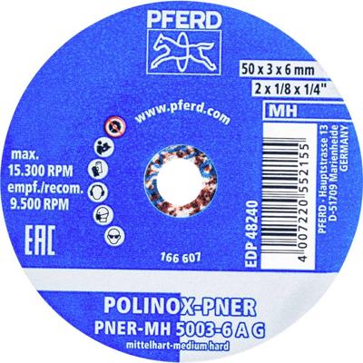 PFERD TOOLS 47700208 PAARD POLINOX geperste vlies-wiel PNER Ø 50x3 mm boring-Ø 6 mm middelhard A grof voor finish  50 mm 10 stuk(s)