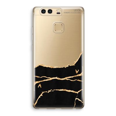 Gouden marmer: Huawei P9 Transparant Hoesje