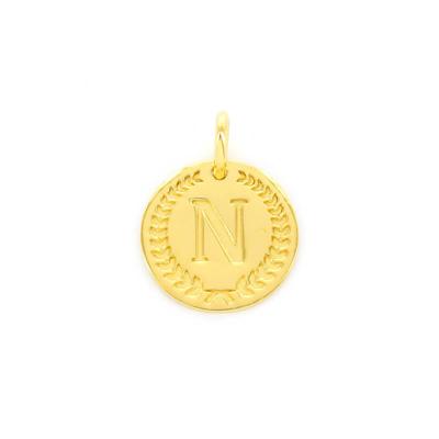 Imotionals Ronde Kettinghanger Letter N Goud