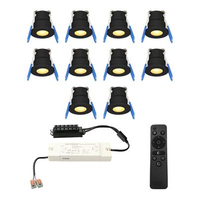 Set van 10 Milano LED Mini Inbouwspots met trafo - 12 Volt 3 Watt 200 lumen - Dimbaar - Plat 34mm - 2700K - IP65 waterdicht - Zwart - Veranda Spotjes - Overkapping Spotjes Set van 10 Milano LED Mini Inbouwspots met trafo - 12 Volt 3 Watt 200 lumen - Dimbaar - Plat 34mm - 2700K - IP65 waterdicht - Zwart - Veranda Spotjes - Overkapping Spotjes