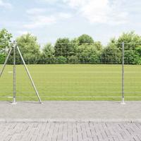 VidaXL Hek met paal zilver 1,2 x 10 m staal