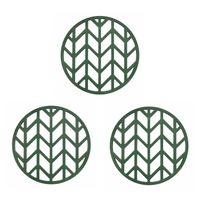 Krumble Siliconen pannenonderzetter rond met pijlen patroon - Groen - Set van 3