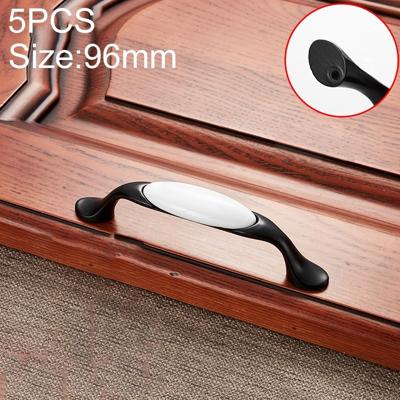 5 stuks 5006_96 zwart-wit keramisch kast handvat pitch: 96mm