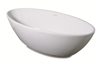 Luca Sanitair Primo ovaal vrijstaand bad inclusief afvoerset chroom 179 x 81 x 60 cm, glanzend wit - thumbnail