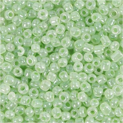 Creativ Company Rocailles, d 3 mm, afm 8/0, gatgrootte 0,6-1,0 mm, lichtgroen, 25 gr/ 1 doos