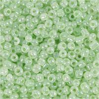 Creativ Company Rocailles, d 3 mm, afm 8/0, gatgrootte 0,6-1,0 mm, lichtgroen, 25 gr/ 1 doos