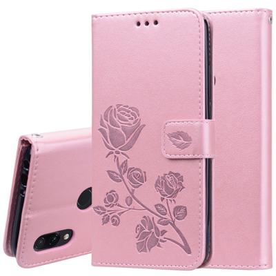 Rose reliëf horizontale Flip PU lederen draagtas voor Xiaomi Redmi 7 met houder & kaartsleuven & portemonnee (Rose goud)