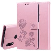 Rose reliëf horizontale Flip PU lederen draagtas voor Xiaomi Redmi 7 met houder & kaartsleuven & portemonnee (Rose goud)