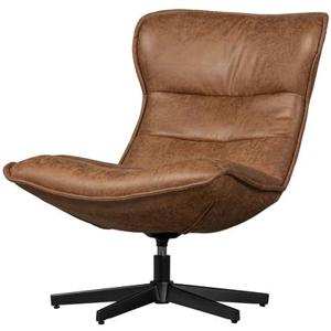 Basiclabel Warp Draaifauteuil - Leerlook - Cognac - 92x81x92