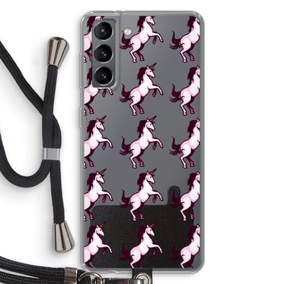 Musketon Unicorn: Samsung Galaxy S21 Transparant Hoesje met koord