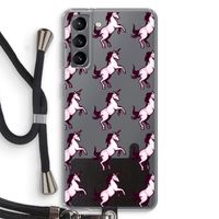 Musketon Unicorn: Samsung Galaxy S21 Transparant Hoesje met koord
