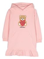 Moschino Kids robe-hoodie à imprimé ourson - Rose