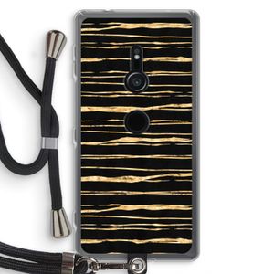 Gouden strepen: Sony Xperia XZ2 Transparant Hoesje met koord