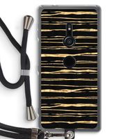 Gouden strepen: Sony Xperia XZ2 Transparant Hoesje met koord
