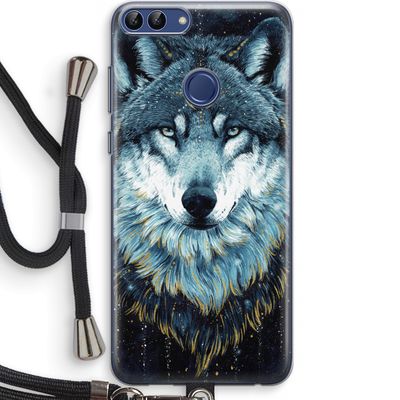 Darkness Wolf: Huawei P Smart (2018) Transparant Hoesje met koord