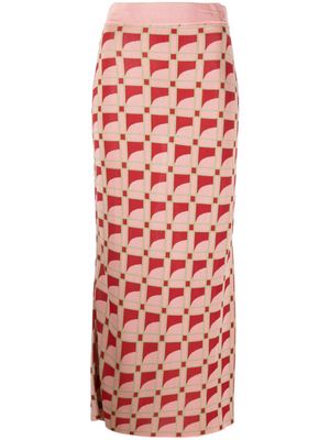 PAULA jupe crayon à motif en jacquard - Rose
