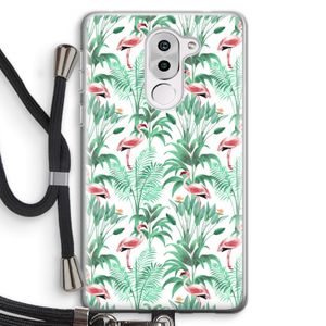 Flamingo bladeren: Honor 6X Transparant Hoesje met koord