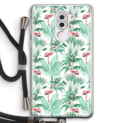 Flamingo bladeren: Honor 6X Transparant Hoesje met koord